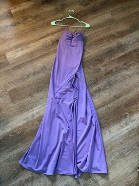 Lavender Spaghetti-Strap Prom Dress